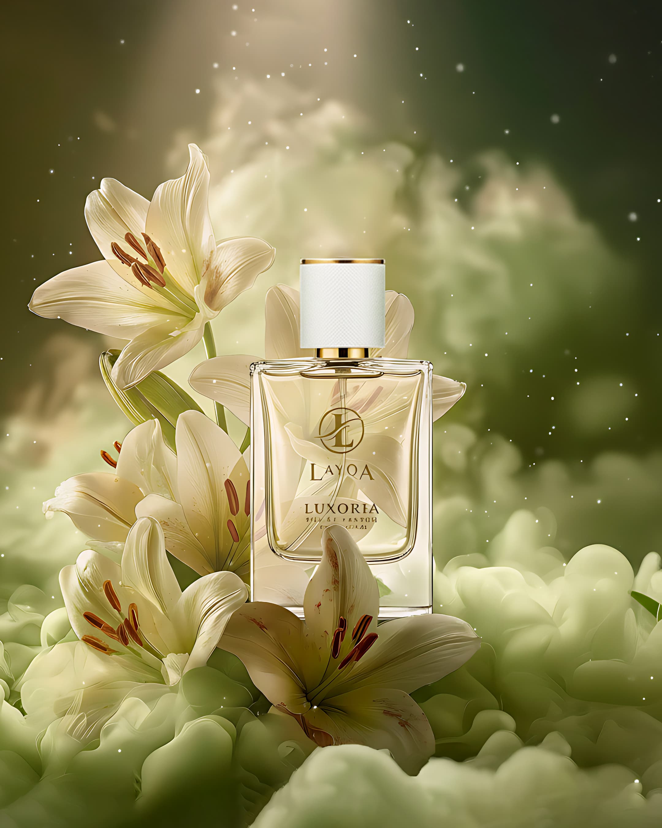 Elegant lifestyle shot with a person applying fragrance.