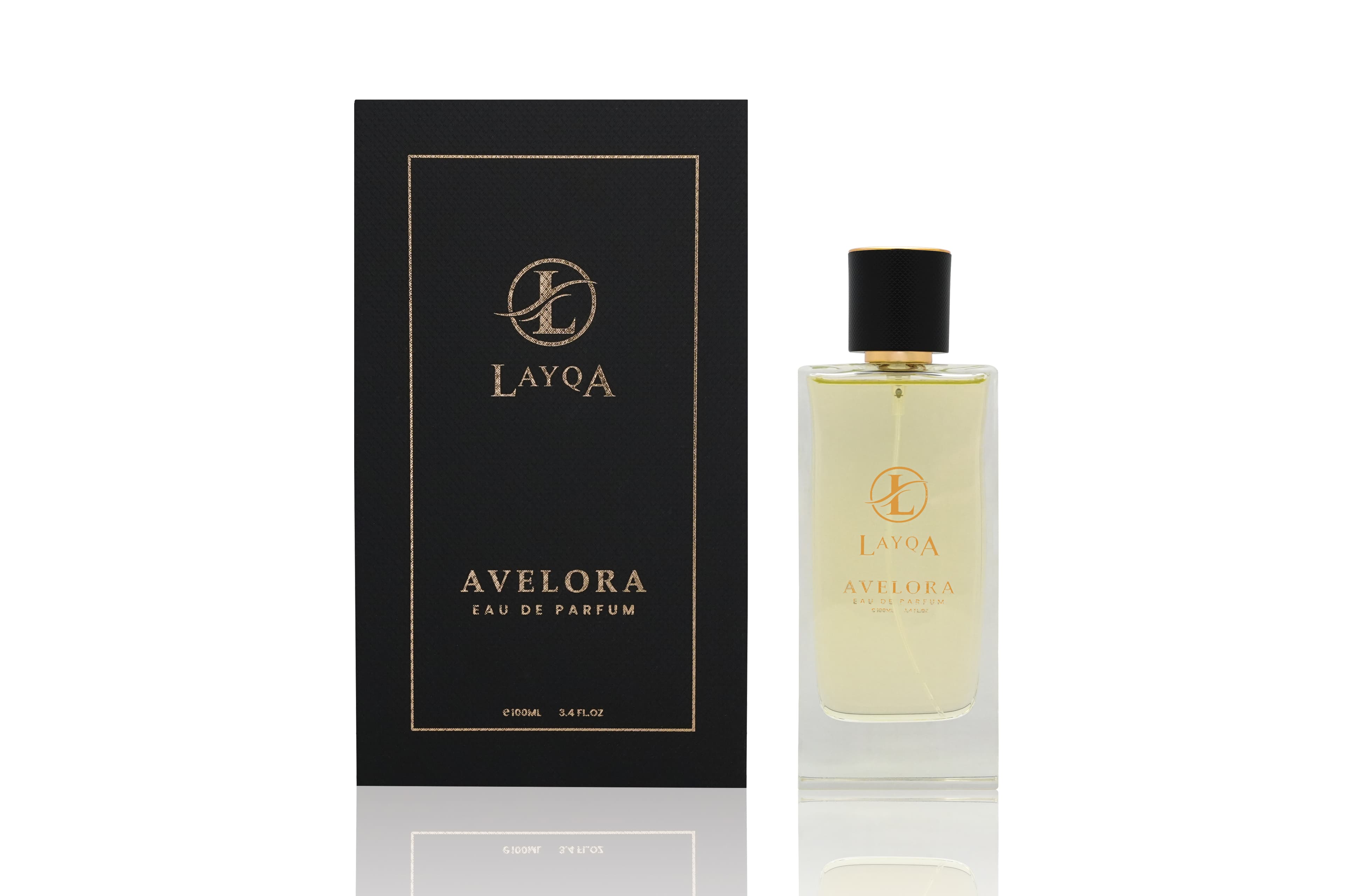 A bottle of 'Avelora' perfume.